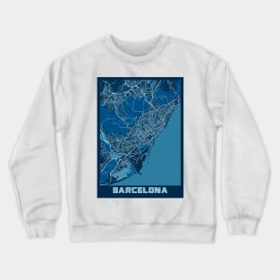 Barcelona - Spain Peace City Map Crewneck Sweatshirt